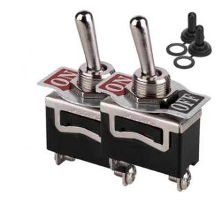 2PCS SPST Waterproof Toggle Switch DC 12V-24V 15A 250V Marine Heavy Duty 2 Pin ON Off Spade Terminals for Automotive Car Boat