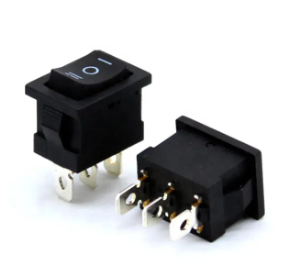 2pcs Mini on-off-on rocker switch 3 pins black and white color non-lighted 3 way rocker switch for home appliance 10A 250VA