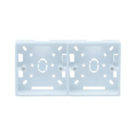 Click Two Gang MK White PVC Junction Box for Electrical Premium Plastic Wall Switch Back Cover 2 Part 2Gang
