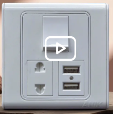 1 Gang 2 Pin Socket With 2 Port Usb Mobile Phone Charger