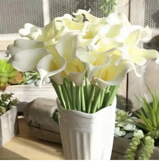 5Pcs PU Calla Lily Simulation Flowers for Home Decor Floral Arte Set Garden Wedding Decoration Bouquet DIY Vase Ornament