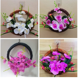 Artificial Hanging orchid tob For Home, Office & Restaurant decorations, Jime shops wall hanging flower